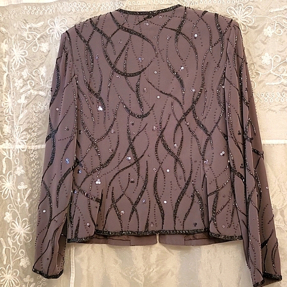 SALE! SHOWSTOPPER Sequined Silver Gown & Jacket! Mon Cheri Bridals, 10 - Picture 14 of 16